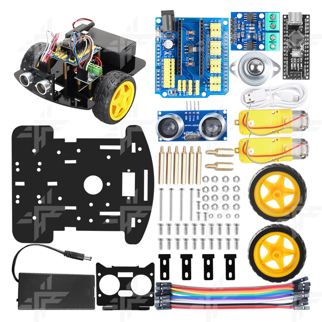 Tscinbuny 2WD Programmable Mini Robot Kits with Electronic Modules Kits Education Maker Kits for ArduIDE