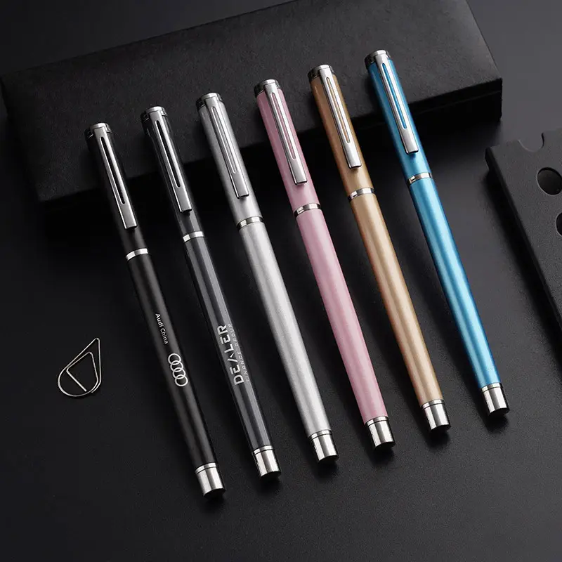 Personal isierte Business Geschenk Gel Pen 0,5mm benutzer definierte Logo Metall Kugelschreiber Werbe Hotel Stift mit Stift Clip