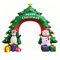 Arche gonflable de Noël pour centre commercial, décoration de vacances, Père Noël géant, bonhomme de neige, lumières LED, étanche, couleurs personnalisables, intégré