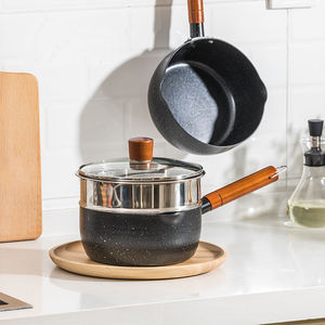 หม้อยูกิฮิระสไตล์ญี่ปุ่นขนาดเล็ก หม้อนมเคลือบกันติด พร้อมฝาปิด สำหรับทำบะหมี่ ซุป ใช้ได้กับเตาแม่เหล็กไฟฟ้าและเตาแก๊ส - Product Image 1