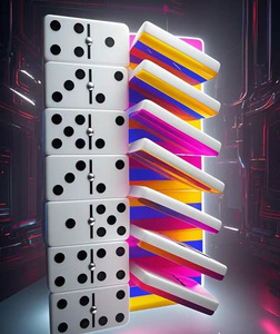 प्रीमियम 2-लेयर कस्टम काले और सफेद लैमिनेटेड ऐक्रेलिक डोमिनोज़ सेट बच्चों और वयस्क पहेली बोर्ड गेम थोक - Product Image 5