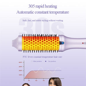 Peine eléctrico de aire caliente, cepillo 2 en 1, secador de pelo portátil intercambiable, alisador de pelo de un paso, rizador, secador de pelo - Product Image 3