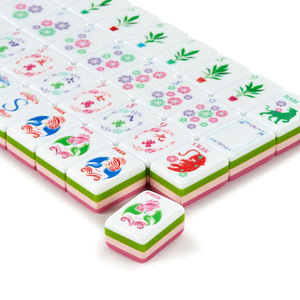 MUZHENG Oh <span class=keywords><strong>My</strong></span> Mahjong Tuiles en acrylique 160 cartes <span class=keywords><strong>Jeu</strong></span> de luxe élégant portable résistant à l'eau pour adultes <span class=keywords><strong>Jeu</strong></span> de casino américain - Product Image 4