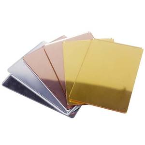 Feuille acrylique miroir dorée, argentée, or rose, brillante, <span class=keywords><strong>couleur</strong></span> vive, découpée au laser, épaisseur 0,8 mm, 1 mm, dimensions 1,22 x 2,44 m, 1 x 2 m - Product Image 1