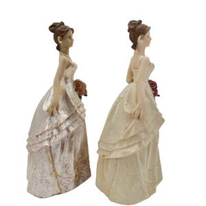 Ragazza della sposa figurina in abito da sposa per la decorazione della casa su ordinazione Polyresin Love europa arte popolare amore scultura Xiamen Port 720 pz - Product Image 4