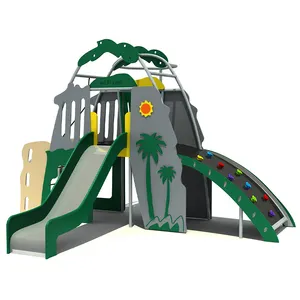 定制不同颜色木制户外游戏儿童游乐场设备古登带滑梯