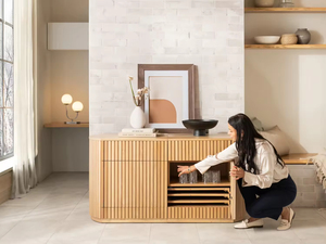 Table à manger extensible en bois massif avec armoire de rangement et buffet, prix de gros usine, conception personnalisée OEM ODM - Product Image 2