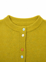 Cardigan en tricot respirant à col coloré et boutons, manches longues, style preppy, pour femme (personnalisable)