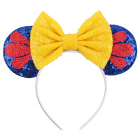 Bandeau à paillettes mickey pour filles, accessoires de cheveux en gros
