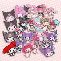 Prêt à expédier : Patchs thermocollants esthétiques Anime Goth, motif Fille démoniaque de dessin animé mignonne et élégante, avec capuche et nœud papillon tête de mort