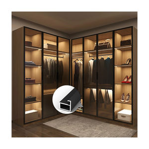 ตู้กระจกบานเลื่อนอลูมิเนียมกรอบประตูกระจกอลูมิเนียมโปรไฟล์สำหรับตู้กระจก - Product Image 1