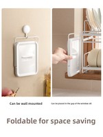 LANZYLO Égouttoir pliable sur pied à un niveau pour couvercles de casseroles, rangement de comptoir de cuisine pour spatules et cuillères de cuisine