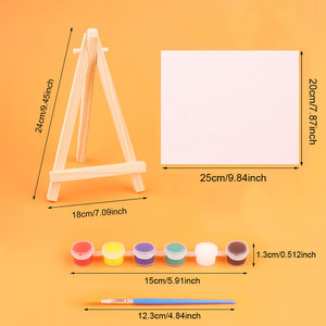 Set de Pintura Artística con 16 Piezas (Caballos de Madera, 2 Pinceles, Lienzos y <span class=keywords><strong>12</strong></span> Pinturas) Kit de Pintura para Niños y Adultos Fiesta de Pintura - Product Image 3