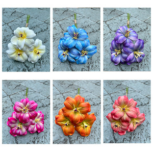 Di alta qualità <span class=keywords><strong>in</strong></span> Silicone cotone a 3 teste palmari con Smiley tulipano decorazione di nozze fiore finto <span class=keywords><strong>in</strong></span> rosa <span class=keywords><strong>salmone</strong></span> ottima mano - Product Image 5
