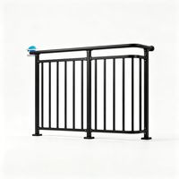 Rampe d'escalier et de balcon moderne en aluminium noir, thermolaquée, résistante à la rouille et à l'eau, pour extérieur