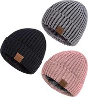 Bonnet d'hiver personnalisé avec logo pour unisexe, 100 % coton, tricot côtelé, doublure en fausse fourrure, rembourrage en polyester, épais et chaud pour usage quotidien