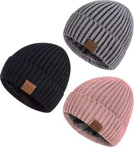 Gorros de Invierno Personalizados con Logotipo para Unisex, 100% Algodón, Tejido Acanalado, Forro de Piel Sintética, Relleno de Poliéster, Gruesos y Cálidos para Uso Diario - Product Image 2