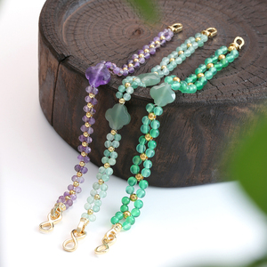 Collection de Bracelets Tressés en Pierre Naturelle Trèfle à Quatre Feuilles, Faits Main, Porte-Bonheur, Perles de Pierres Précieuses, Bracelet Jonc pour Femme, Bijoux Bohèmes - Product Image 3