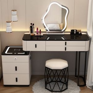 Table de maquillage intelligente moderne et luxueuse en bois simple avec lumière de charge <span class=keywords><strong>sans</strong></span> <span class=keywords><strong>fil</strong></span> pour chambre à coucher ou appartement - Product Image 3