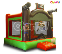 Château gonflable commercial avec toboggan, motif Écouteur Tik Boys Tok, pour jeu de saut et fête