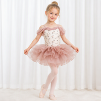 Robe de tutu de ballet pour filles, corsage brodé, épaules dénudées, jupe en organza multicouche, costume de spectacle de danse