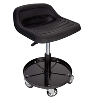 Siège de travail roulant pour tracteur avec plateau de rangement, tabouret mécanique rembourré, siège de Garage, magasin, fauteuil de travail roulant avec roues