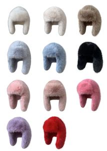 Chapeau d'hiver en fourrure de lapin avec cache-oreilles en peluche, chaud et résistant au froid, pour le ski - Product Image 2