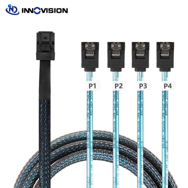 Factory Sale Mini HD SFF-8643 to 4X SATA Cable for Storage Server 12gb Mini hd Backplane Reverse Definition