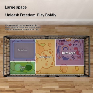 Küçük/Orta/Büyük Köpekler için Nefes Alabilen İzolasyon Eğitim Tuvaletiyle Birleştirilebilir Evcil Köpek Kafesi Çiti - İç Mekan - Product Image 4