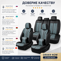 Coprisedili Universali Luxfit Russia in Pelle, Set Completo, Resistenti, Impermeabili, Traspiranti, Lussuosi, Neri e Verdi
