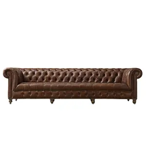 Sedia classica Italia Chesterfield divano divano divano divano singolo divano in pelle set di mobili per interni
