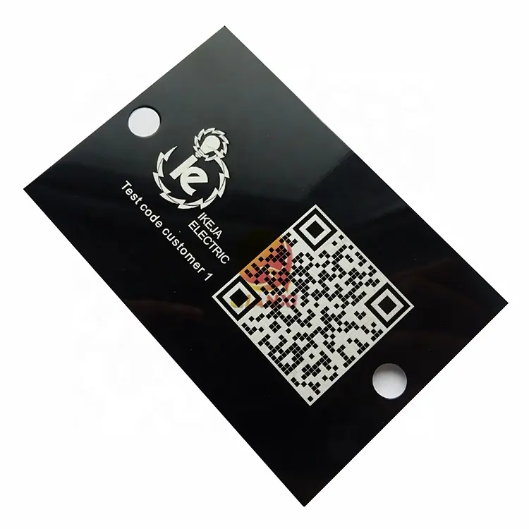 Custom made unique QR code anodized aluminum metal nameplate for equipment