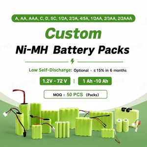 Batterie Ricaricabili Ni-MH <span class=keywords><strong>AA</strong></span> Personalizzate da 7.2v, 9.6V, 12v, 14.4v, 1500mAh, 1800mAh, 2000mAh, 2200mAh, Vendita all'Ingrosso dalla Fabbrica Jieyo - Product Image 2