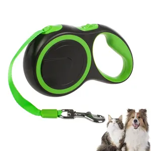 26 ft Strong Nylon Tape Automatic Pet Lead for Small Large Dogs 110 lbs Heavy Duty Retractable Dog Leash with Anti Slip Handle