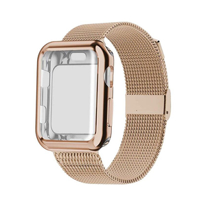 Para <span class=keywords><strong>Apple</strong></span> <span class=keywords><strong>Watch</strong></span> Case + <span class=keywords><strong>Watch</strong></span> Bandas de malla milanesa de <span class=keywords><strong>acero</strong></span> inoxidable - Product Image 2