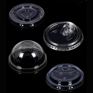 Vente en gros de gobelets en plastique PET transparents en forme de U pour bubble tea avec couvercles panda, couvercles plats et couvercles dôme - Product Image 1