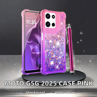 Coque de téléphone antichoc en silicone souple TPU, fine, mignonne, scintillante, rose et violette pour iPhone 17 Pro Max et 18 Pro Max