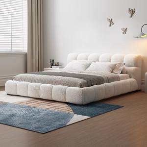 Lit King Size Personnalisé de Style Minimaliste Italien avec Rangement Intégré, Confort Cloud-Touch, Design en Tresse Plissée pour la Maison - Product Image 5