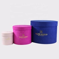 Boîte cadeau avec ruban doré personnalisé, 1 pièce, boîte de chapeau en papier ronde, emballage transparent, boîte pour maman, fleurs