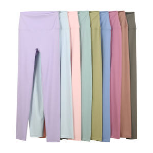 Leggings de yoga taille haute respirants et solides, inspirés de LL, sur mesure, OEM/ODM, taille plus, bretelles croisées, col en V, ensemble écologique - Product Image 5