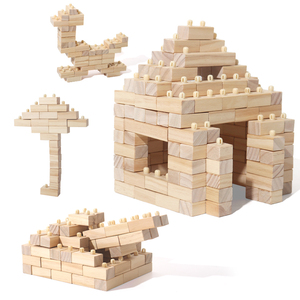 Haute qualité en bois enfants forme empilable architecte blocs de construction ensembles <span class=keywords><strong>jeu</strong></span> éducatif bricolage activité jouets pour enfants garçons filles - Product Image 1