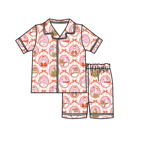 <span class=keywords><strong>Pijama</strong></span> Infantil de Manga Corta con Estampado de Hombre de Jengibre, Bastón de Caramelo y Galleta Navideña, Conjunto de 2 Piezas, Bambú/Spandex, Ropa de Dormir Festiva - Product Image 3