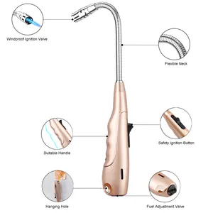 新型丁烷喷射火焰气体火炬露营烧烤打火机烹饪火焰枪野营火炬烧烤可再填充气体丁烷打火机