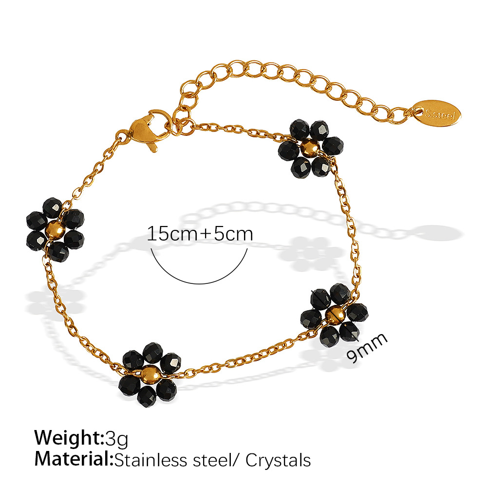Pulsera de oro con piedra negra SL73
