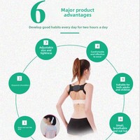 Orthèse dorsale ajustable en nylon, respirante, légère et confortable, pour le soutien lombaire et la correction de la posture des épaules