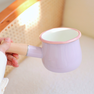 Réchauffeur de beurre émaillé antiadhésif en métal conception mignonne petite bouche versant des liquides alimentaires sauce chauffante 550ml Mini marmite en fonte - Product Image 4