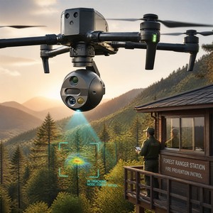 Spherical 4-in-1 Four-Sensor AI Gimbal Pod 50MP Wide 3.3X Zoom 640x512 Thermal 1500m LRF AI Detect & Track - Product Image 6