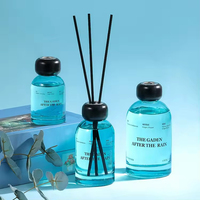 Flacons de parfum en verre givré personnalisés de luxe avec logo imprimé, avec bouchon diffuseur de parfum, 100 ml/150 ml/200 ml, forme ronde