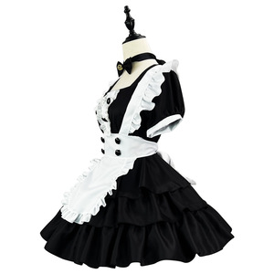 Zixiao Maid Costume Black Cake Skirt Dress Women Adult Stage Performance Cosplay Outfit - Product Image 4
