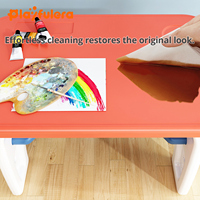 Ensemble table et chaises en plastique pour enfants, personnalisable, design moderne, pour la maison, l'école, l'hôtel, design sécurisé, thème éléphant, 3 couleurs, service OEM/ODM